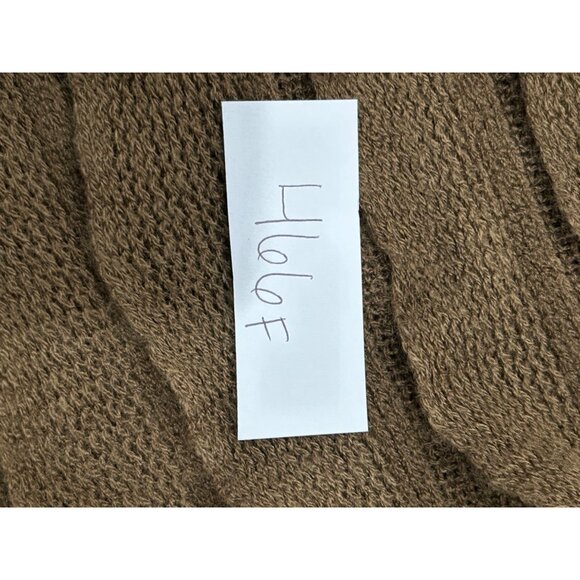 Max Edition Ribbed Layered Fringe Knit Brown Poncho Wrap One Size - Picture 7 of 8